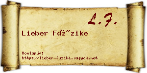 Lieber Füzike névjegykártya